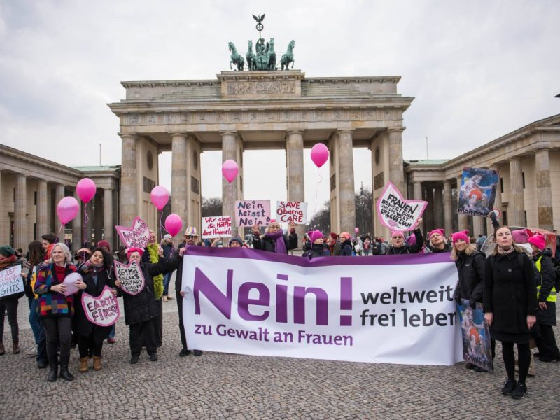 Protest am internationalen Frauentag in Berlin 2017.