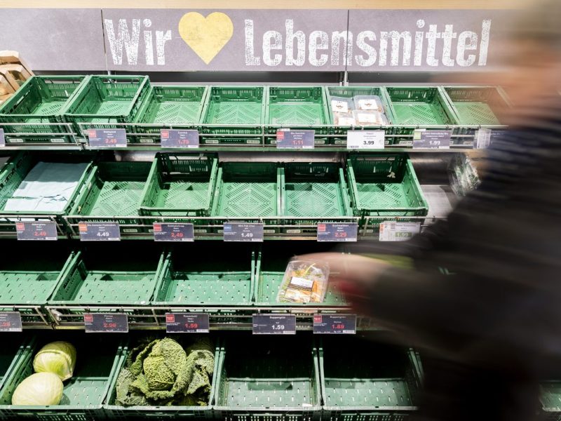 Edeka in Berlin leidet unter Lieferschwierigkeiten.