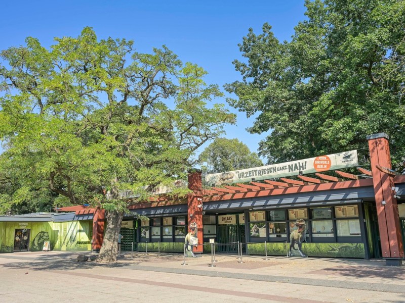 Der Eingang des Tierparks Berlin.